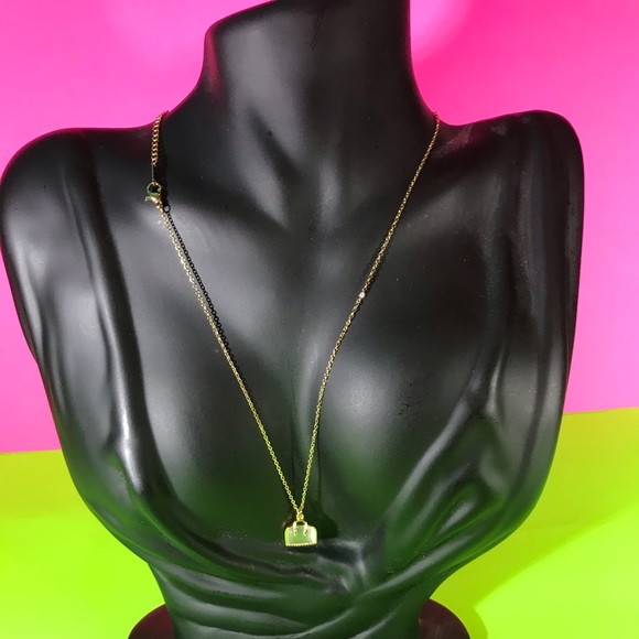 Opal Bag Handbag Crystal Necklace 18KGP - Picture 11 of 13